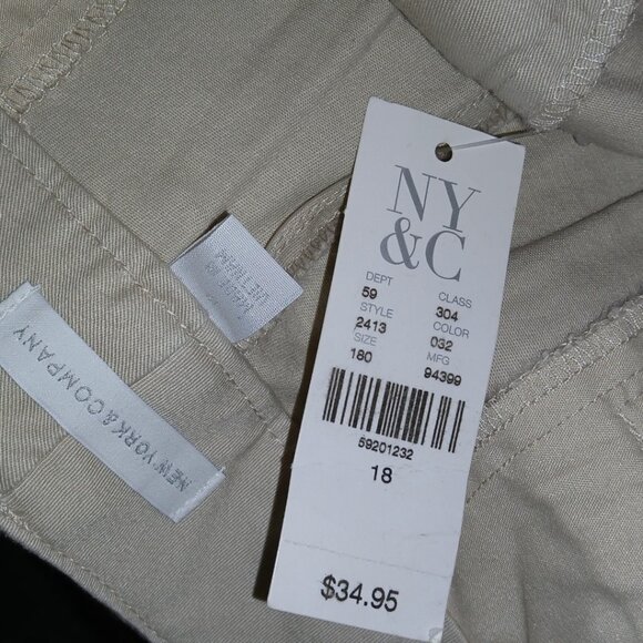 New York & Company Hampton Twill Shorts Mid Rise Fit White Women’s Size 18 NWT - Picture 4 of 7